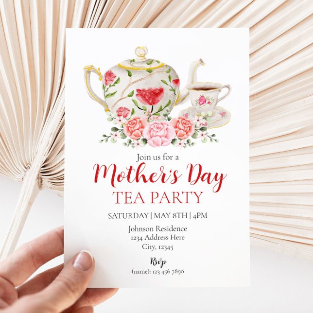 Invitación a la fiesta de té del Día de la Madre (Subido por el creador)