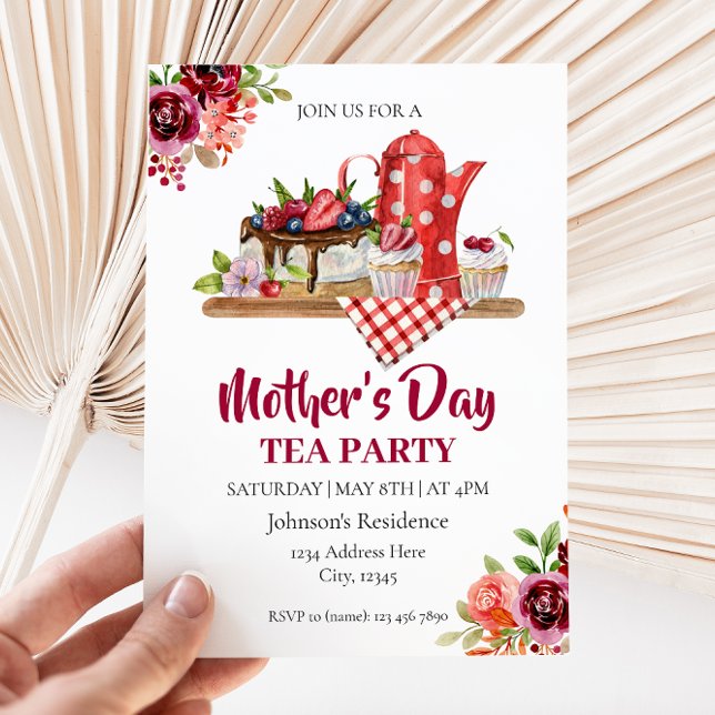 Invitación a la fiesta de té del Día de la Madre (Subido por el creador)