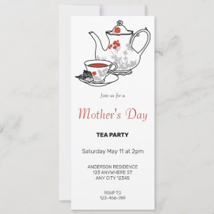 Invitación a la fiesta de té del Día de la Madre
