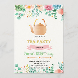 Invitación a la fiesta de té del Día de la Madre