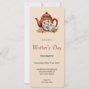 Invitación a la fiesta de té del Día de la Madre M