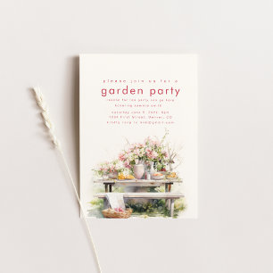 Invitación a la fiesta de té del jardín al estilo
