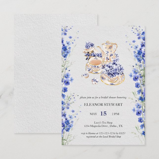Invitación a la Fiesta de Té "Let's Par-Tea" (Anverso / Reverso)