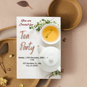 Invitación a la fiesta de té orgánico verde