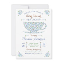Invitación a la fiesta de té para baby shower - Ba