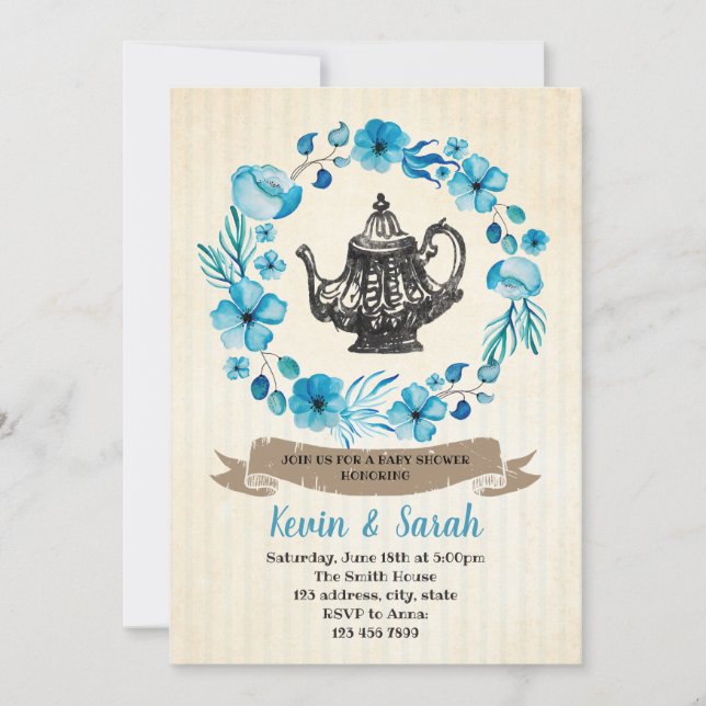 invitación a la fiesta de té para niños (Anverso)