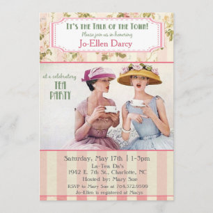 Invitación a la fiesta de té retro