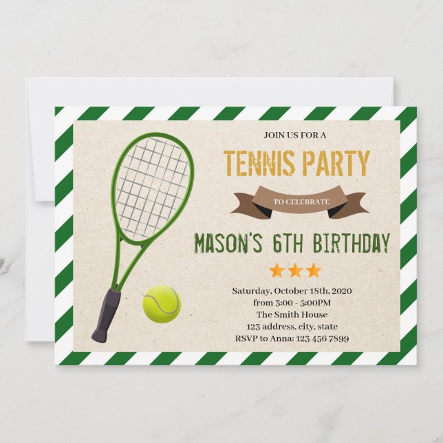 Invitación a la fiesta de tenis de mesa (Anverso)