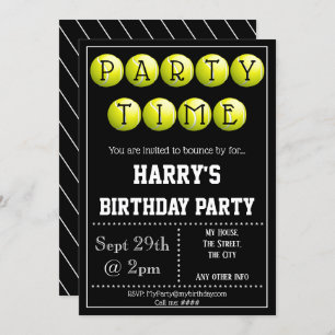 Invitación a la fiesta de tenis editable