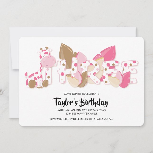 Invitación a la fiesta de tercer cumpleaños de Gir (Anverso)