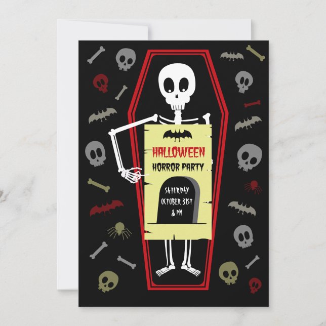 Invitación a la fiesta de terror de Halloween (Anverso)