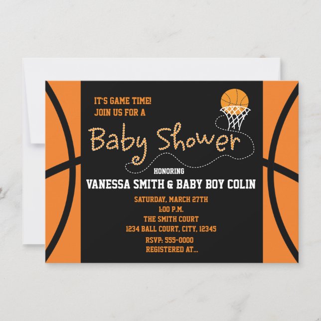 Invitación a la fiesta de tipografía de BABY SHOWE (Anverso)
