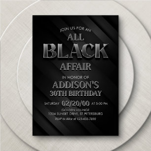 Invitación a la Fiesta de Todo en Negro