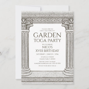 Invitación a la fiesta de toga en el jardín con co