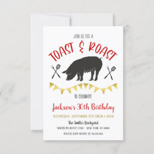 Invitación a la fiesta de tostada y asado de cerdo