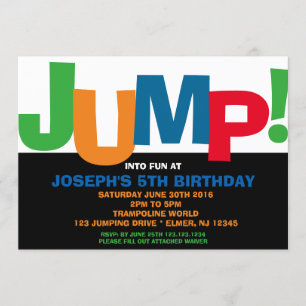 Invitación a la fiesta de Trampoline