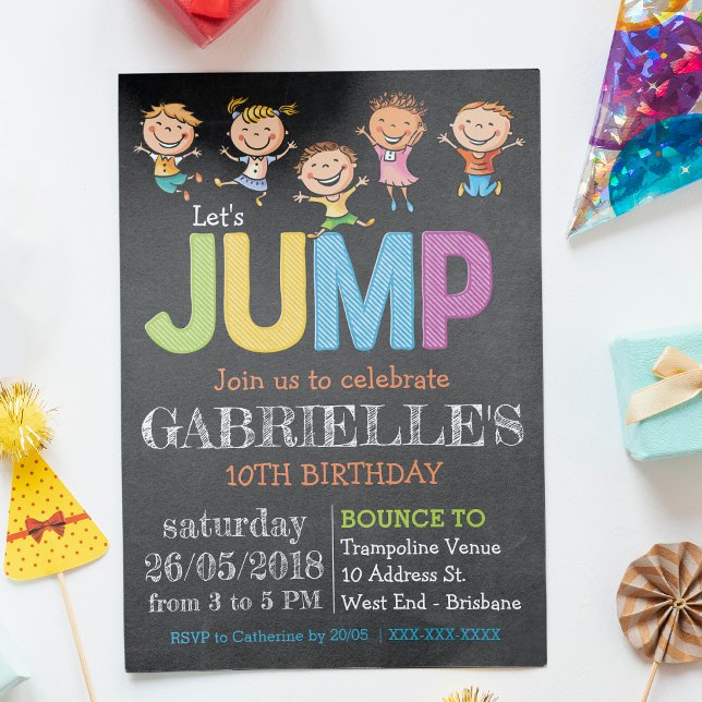 Invitación a la fiesta de Trampoline de Cumpleaños (Subido por el creador)