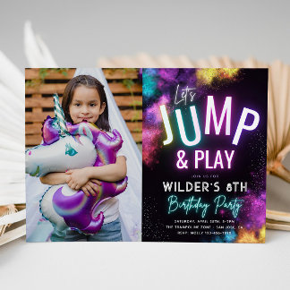 Invitación a la fiesta de Trampoline de la foto |