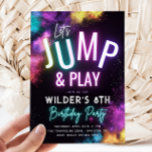 Invitación a la fiesta de Trampoline | Fiesta de s<br><div class="desc">Invitación a la fiesta de cumpleaños de Neon Jump. ¡Listo para ser personalizado por usted!</div>