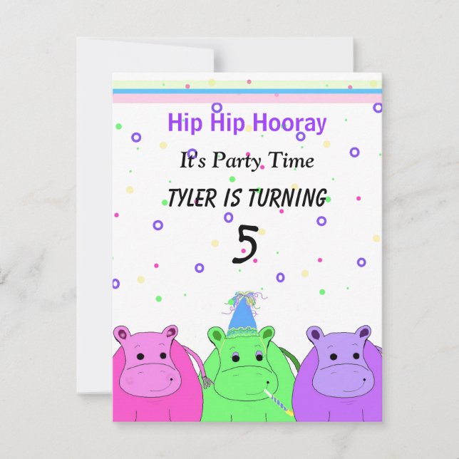 Invitación a la fiesta de tres hipopótamos (Anverso)