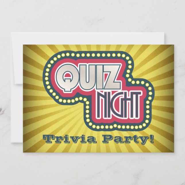 Invitación a la fiesta de trivia de noche de pregu (Anverso)