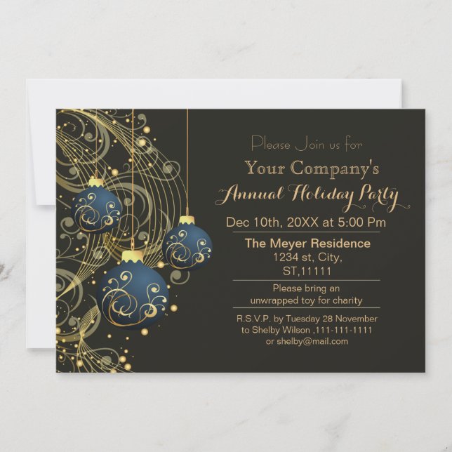 Invitación a la fiesta de vacaciones de la empresa (Anverso)