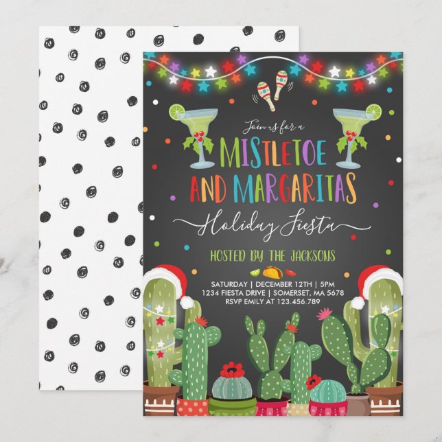 Invitación a la fiesta de vacaciones de Mistletoe  (Anverso / Reverso)
