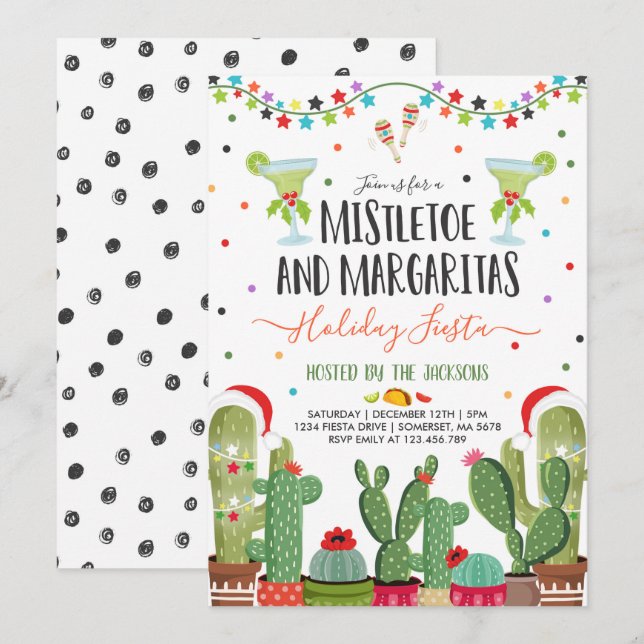 Invitación a la fiesta de vacaciones de Mistletoe  (Anverso / Reverso)