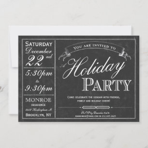Invitación a la fiesta de vacaciones de tipografía