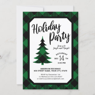 Invitación a la fiesta de vacaciones del árbol de 