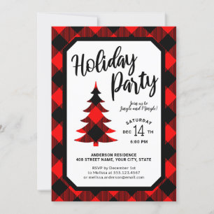 Invitación a la fiesta de vacaciones del árbol de