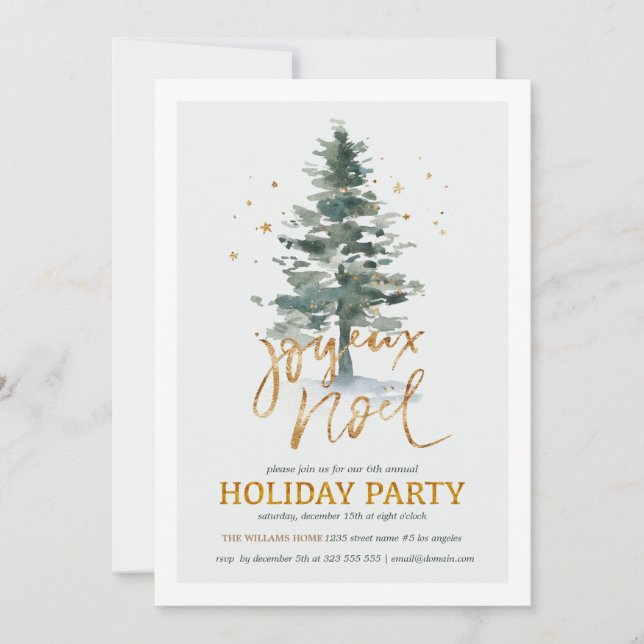 Invitación a la fiesta de vacaciones en el árbol d (Anverso)