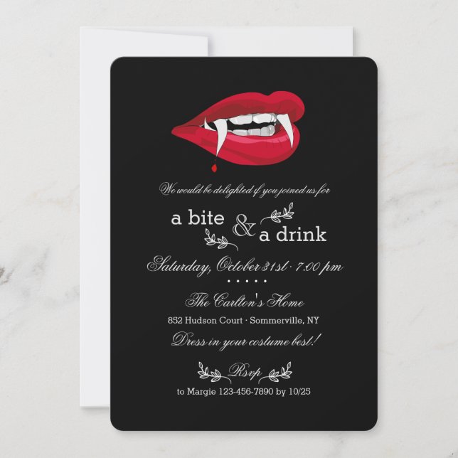 Invitación a la fiesta de Vampire Mouth Halloween (Anverso)