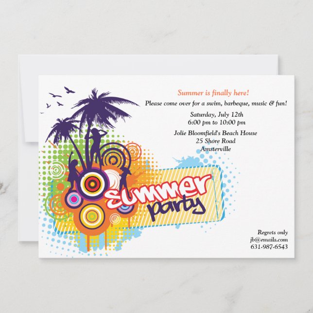 Invitación a la fiesta de verano (Anverso)