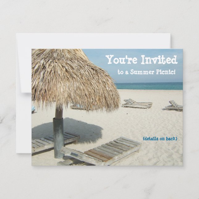 Invitación a la fiesta de verano, Beach Cabana (Anverso)