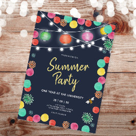 Invitación a la fiesta de verano con farolillos co