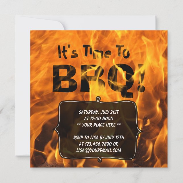 Invitación a la fiesta de verano de barbacoa en ll (Anverso)
