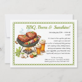 Invitación a la fiesta de verano de barbacoa y cer