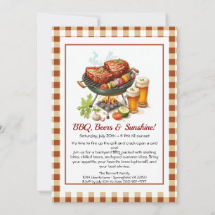 Invitación a la fiesta de verano de barbacoa y cer