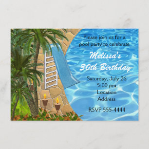 Invitación a la fiesta de verano de BBQ tropical j