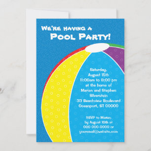Invitación a la fiesta de verano de Beach Ball
