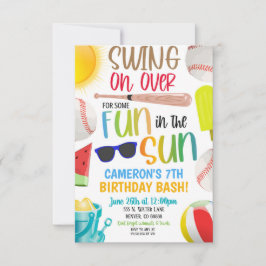 Invitación a la fiesta de verano de béisbol