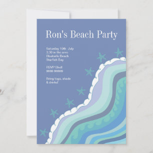 Invitación a la fiesta de verano de Blue Beach Wav