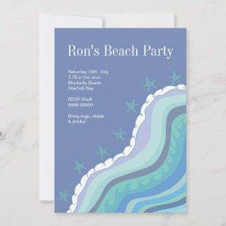 Invitación a la fiesta de verano de Blue Beach Wav