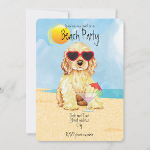 Invitación a la fiesta de verano de Cocker Spaniel