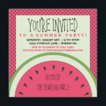 Invitación a la fiesta de verano de la sandía<br><div class="desc">¿Celebrando un verano divertido? Que la fruta favorita del verano resalte su evento con este bonito diseño de sandía bordeado de puntos de polka rosa brillante y negro.</div>