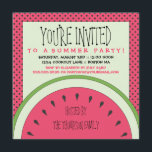 Invitación a la fiesta de verano de la sandía<br><div class="desc">¿Celebrando un verano divertido? Que la fruta favorita del verano resalte su evento con este bonito diseño de sandía bordeado de puntos de polka rosa brillante y negro.</div>