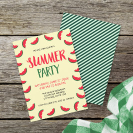 Invitación a la fiesta de verano de la sandía verd