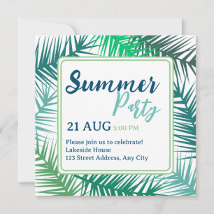 Invitación a la fiesta de verano de las hojas verd