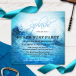 Invitación a la fiesta de verano de Ocean Beach Su<br><div class="desc">Invitación a la fiesta en la playa con un cuadro artístico de una gran ola de surf. Hermoso para un fiesta de playa de verano o una celebración de cumpleaños para un surfista. El texto "Splash" se puede eliminar si no lo necesita.</div>